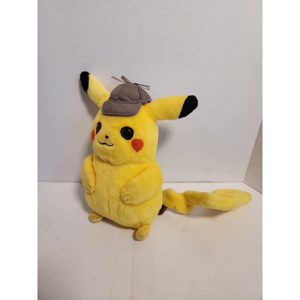 2019‎ Pokeman Pikachu Plush Detective w/hat. 8 inch tall plush